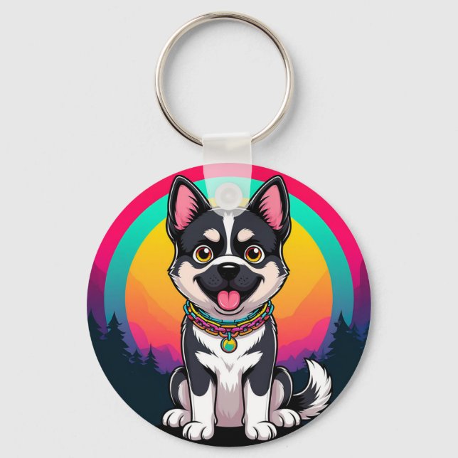 Llavero Perro de dibujos animados juguetón (Anverso)