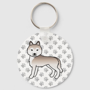 Llavero Perro de dibujos animados Light Red Siberian Husky