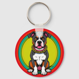 Llavero Perro de dibujos animados lindo con collar