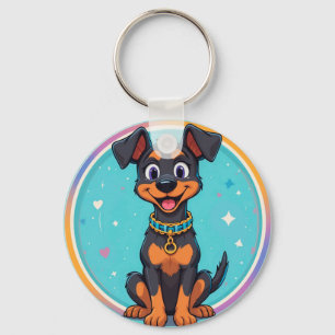 Llavero Perro De Dibujos Animados Lindo Con Collar