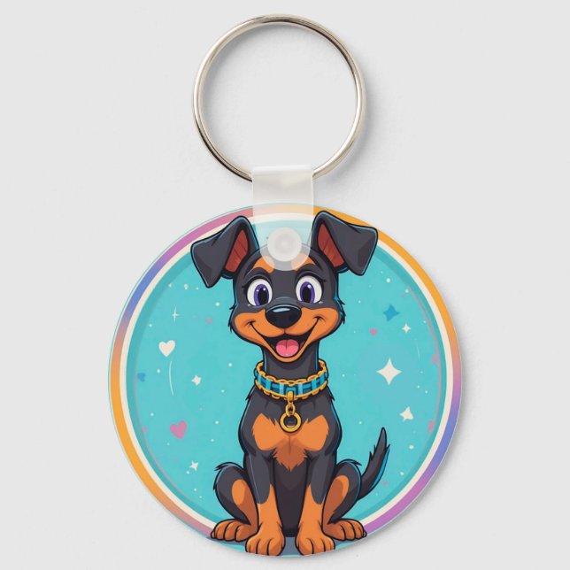Llavero Perro De Dibujos Animados Lindo Con Collar (Anverso)