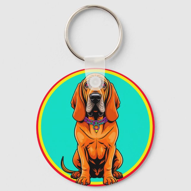 Llavero Perro de dibujos animados lindo con collar (Anverso)