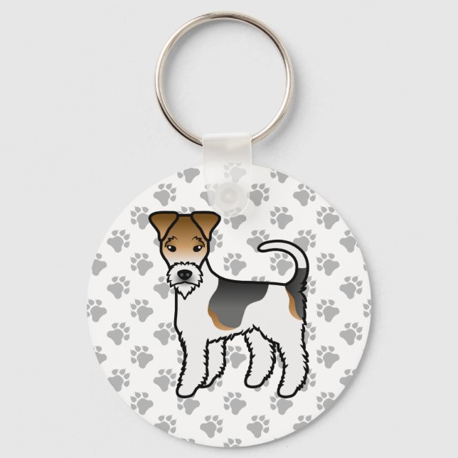 Llavero Perro de dibujos animados lindos Fox Terrier de al (Anverso)