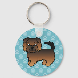 Llavero Perro De Dibujos Animados Norfolk Terrier Grisáceo