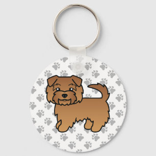 Llavero Perro de dibujos animados Red Norfolk Terrier & pa