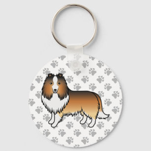 Llavero Perro de dibujos animados Sable Shetland Sheepdog 