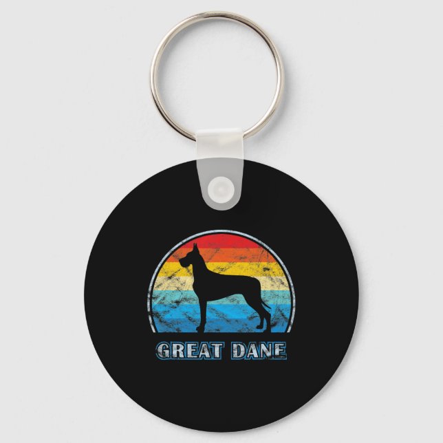 Llavero Perro de diseño de gran dane vintage (Anverso)