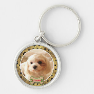 Llavero Perro de Foto Personalizada - Diseño de Huella de 