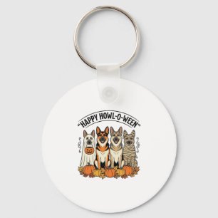 Llavero Perro de Halloween Feliz Howl-O-Ween Vintage Pasto