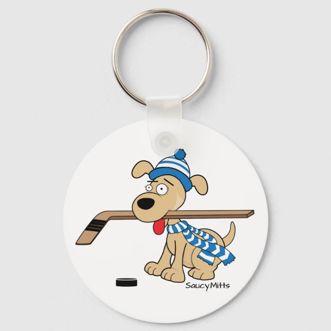 Llavero Perro de hockey personalizado (Anverso)