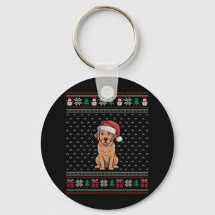 Llavero Perro de Labrador con traje de Santa Hat feo amant
