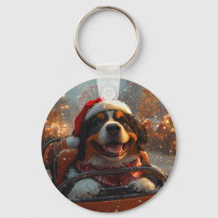 Llavero Perro de montaña de Berna Montaña Rusa Navidad 