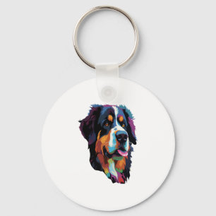 Llavero Perro de montaña de Bernese colorido