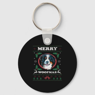 Llavero Perro de montaña de Bernese Merry Woofmas Navidade