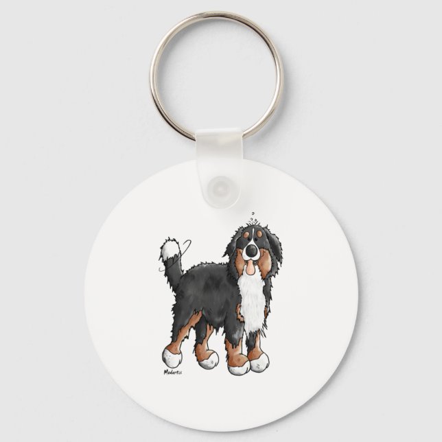 Llavero Perro de montaña feliz de Berna - Cómic - Perros - (Anverso)