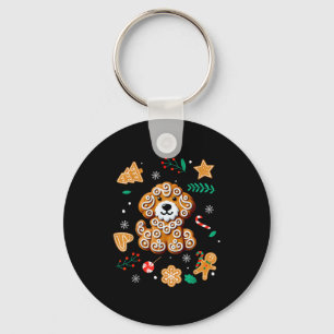 Llavero Perro de Navidad Pan de Jengibre Goldendoodle Gold