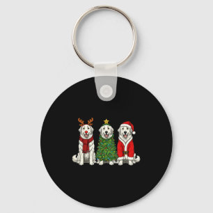 Llavero Perro de Navidad Retro Gran Pirineo Santa Reno