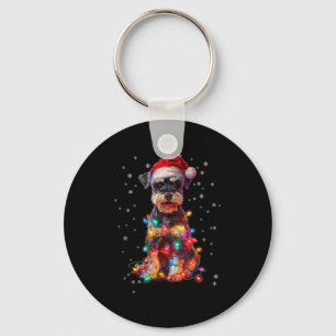 Llavero Perro de Navidad Schnauzer Santa Navidad Mujeres H