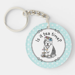 Llavero Perro de oveja inglés viejo Fiesta de té de gitano