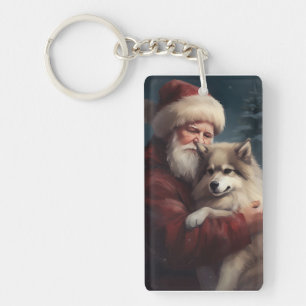 Llavero Perro de pastor finés de Laponia Santa Claus Navid