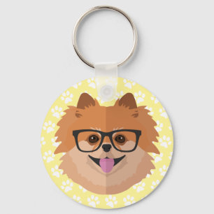 Llavero Perro de Pomeranian en regalo lindo del