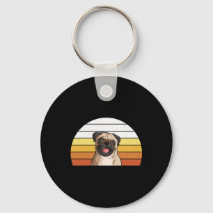 Llavero Perro de pug ventilado retro lindo para perro mejo