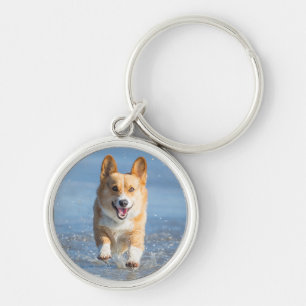 Llavero Perro del Corgi Galés del Pembroke que corre en l