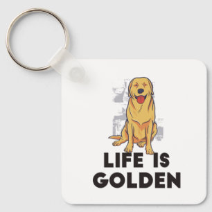 Llavero Perro del Golden Retriever - La vida es dorada