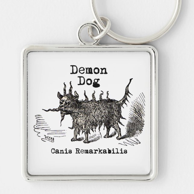 Llavero Perro Demon Vintage Gracioso (Frente)