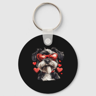 Llavero Perro Día de San Valentín Schnauzer Heart Gles