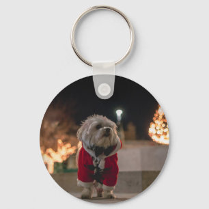 Llavero Perro disfrazado de Santa Claus