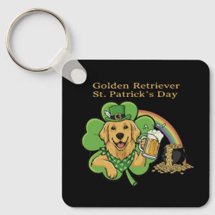 Llavero Perro divertido Golden Retriever Día de San Patric