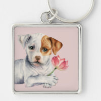 Perro dulce del pitbull que celebra la pintura