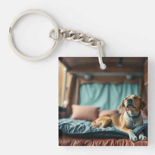 Llavero Perro en cama (Frente)