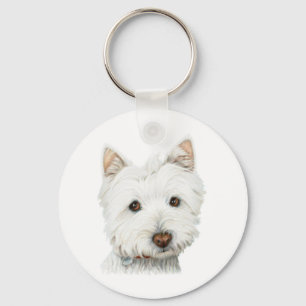Llavero Perro en colores pastel de Westie