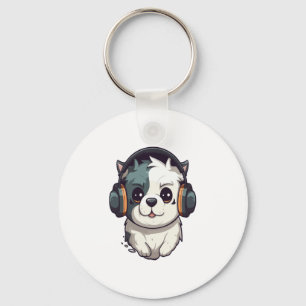 Llavero Perro escuchando música