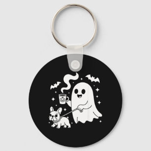 Llavero Perro Fantasma Bulldog Francés Café Halloween
