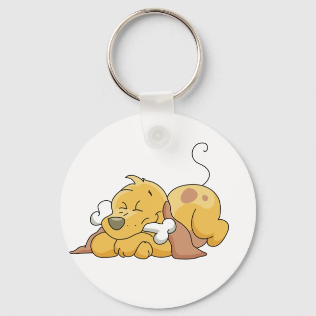 Llavero Perro feliz con camisetas y regalos con huesos (Anverso)