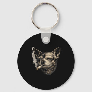 Llavero Perro fumando cigarrillo divertido meme de chihuah