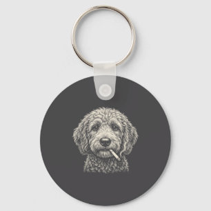 Llavero Perro fumando cigarrillo Golden Doodle