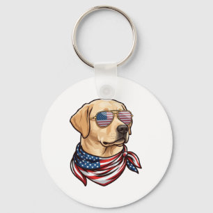 Llavero Perro Gafas de sol Bandana Bandera de EE. UU.