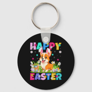 Llavero Perro galés Corgi Feliz Semana Santa Caza de huevo