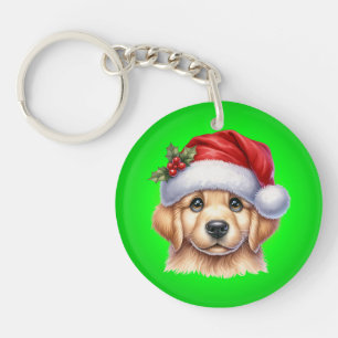 Llavero Perro Golden Retriever con Santa Claus Style-82535