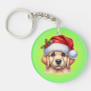 Llavero Perro Golden Retriever con Santa Claus Style-82535