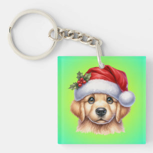 Llavero Perro Golden Retriever con Santa Claus Style-82535