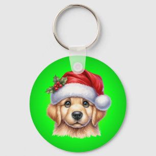 Llavero Perro Golden Retriever con Santa Claus Style-82535