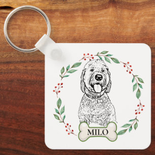 Llavero Perro Goldendoodle Personalizado
