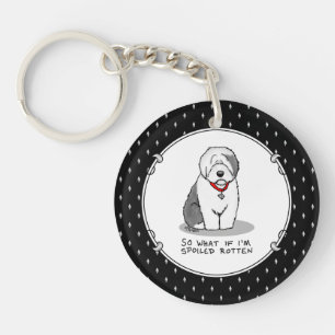 Llavero Perro inglés viejo podrido (gris 1) funesto