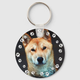 Llavero Perro Instagram Photo White Paw Imprime Keychain