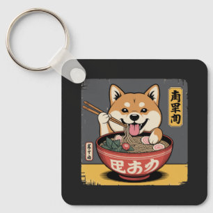 Llavero Perro Inu Shiba comiendo Ramen